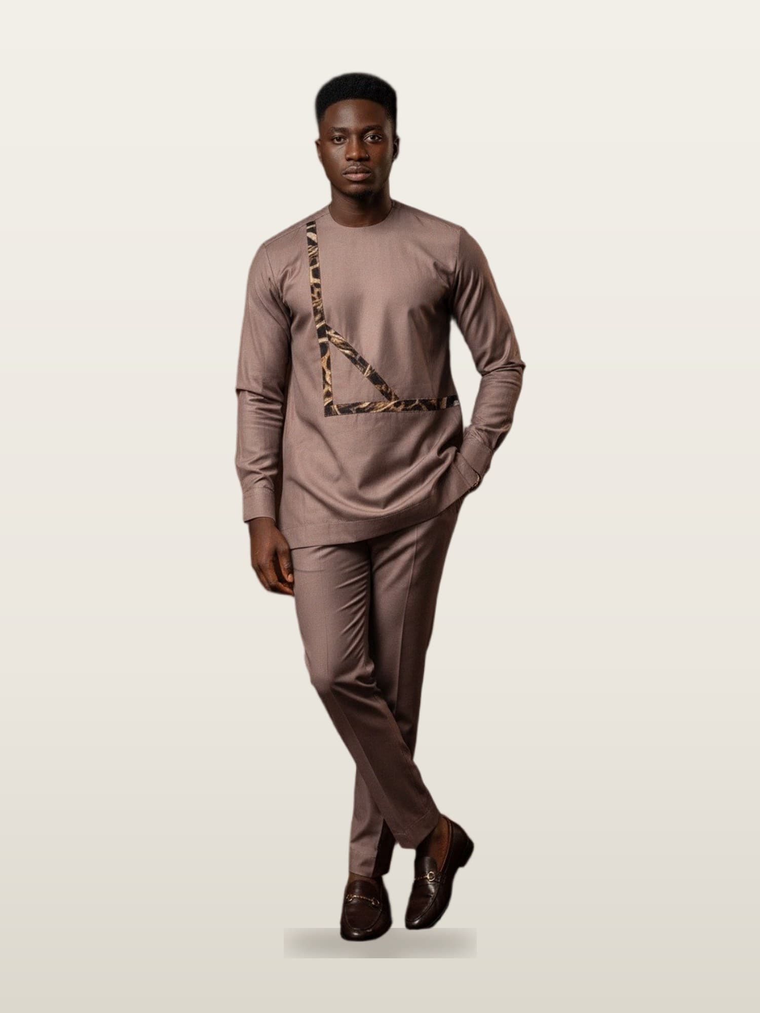 Taupe Embroidered Senator