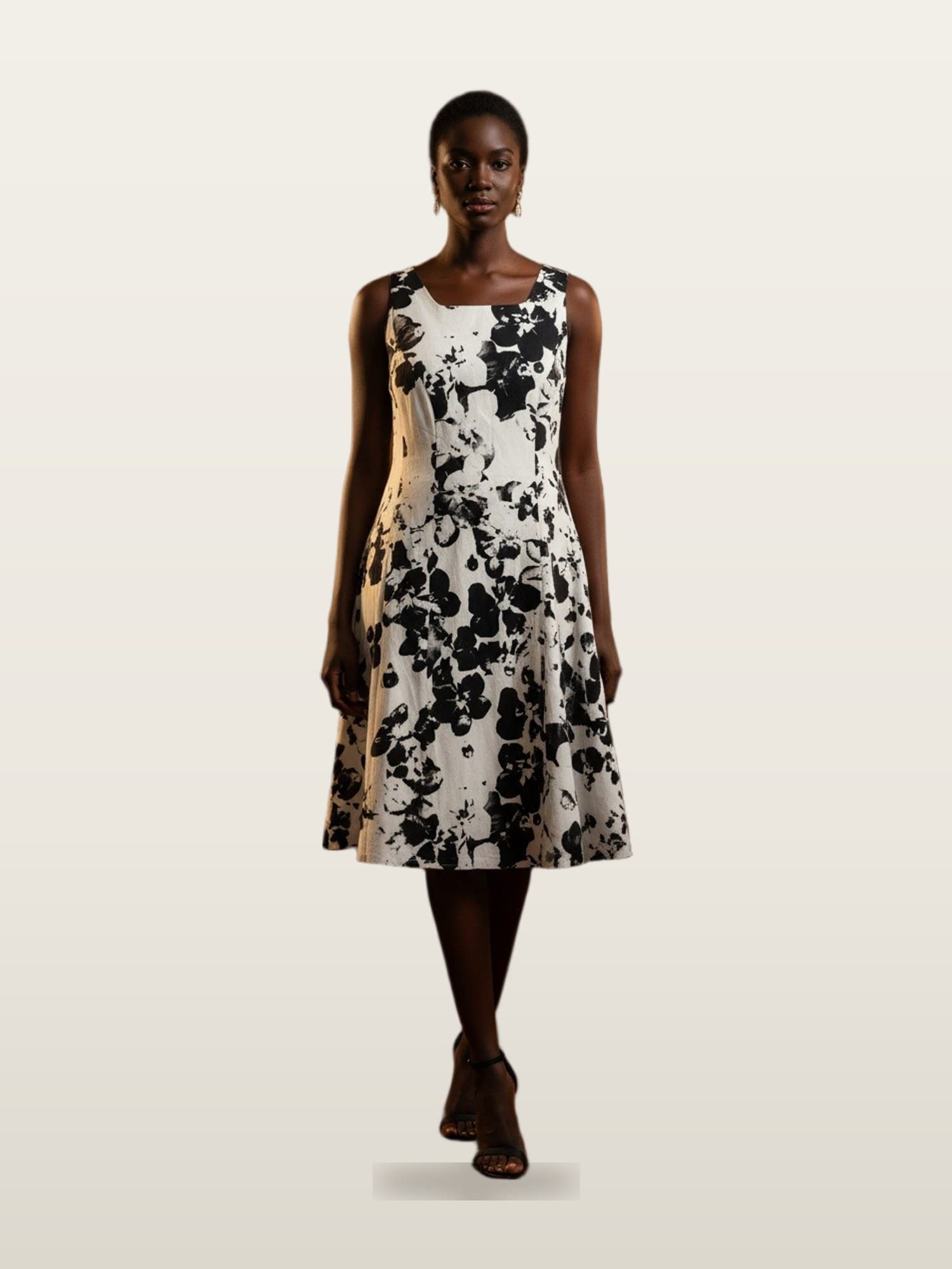 Black and White Floral Dress