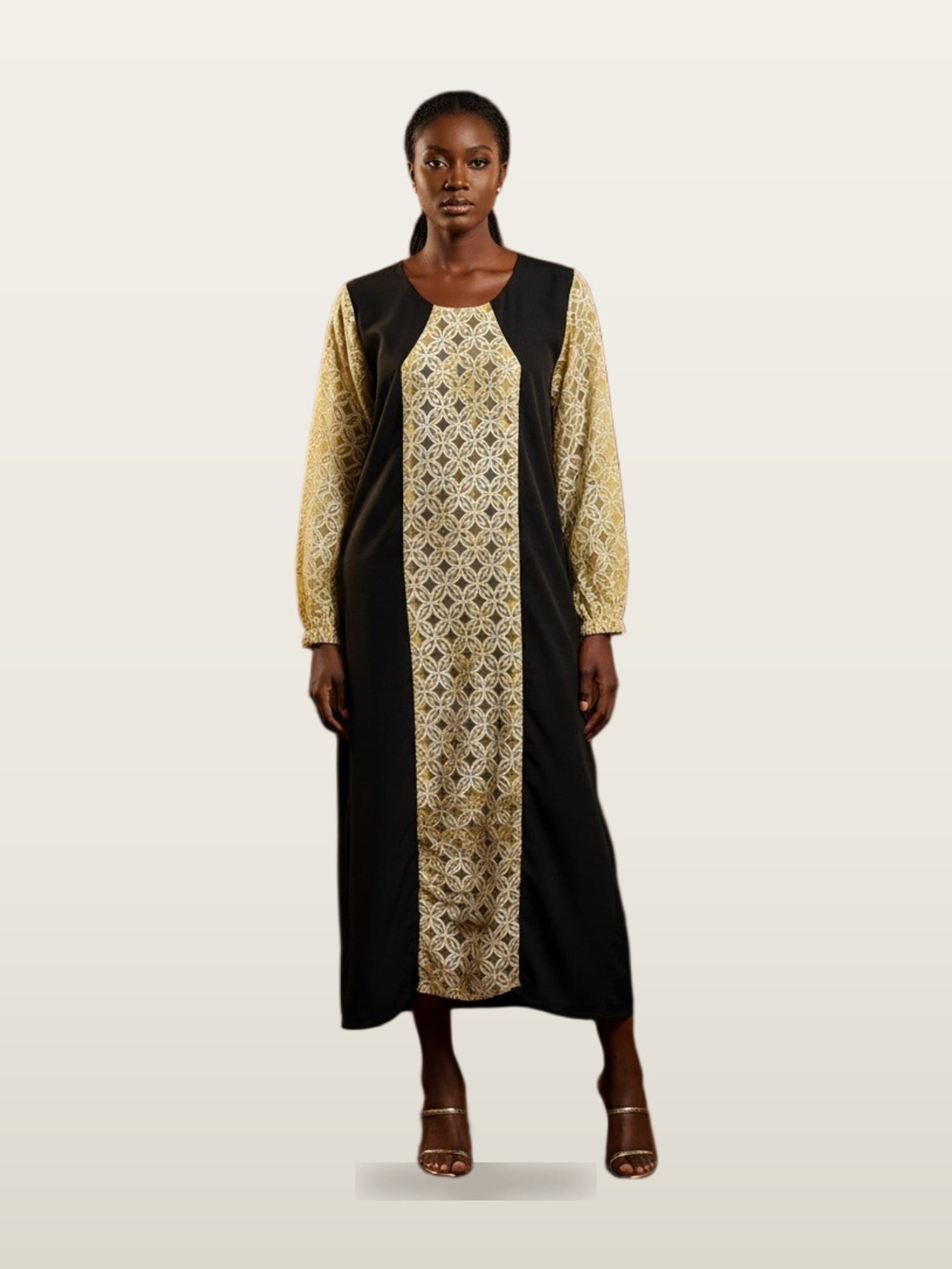 Gold Panel Vest Dress