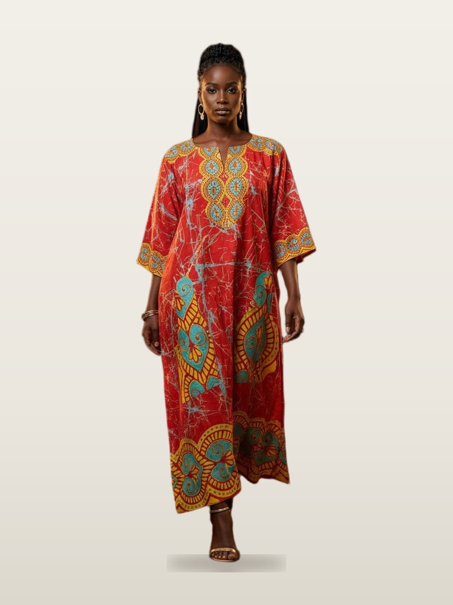 Red Print Kaftan