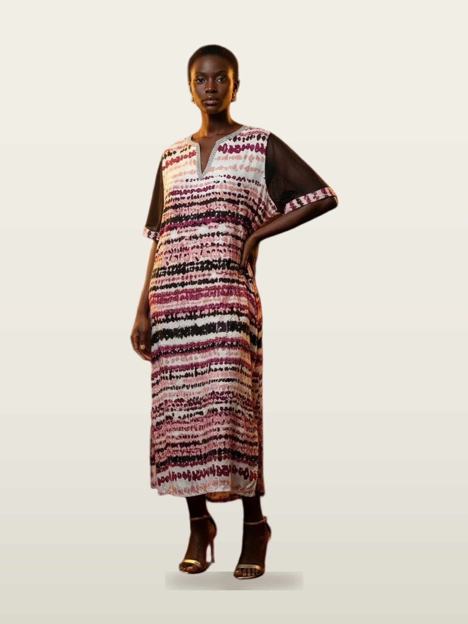 Multicolour Stripe Kaftan