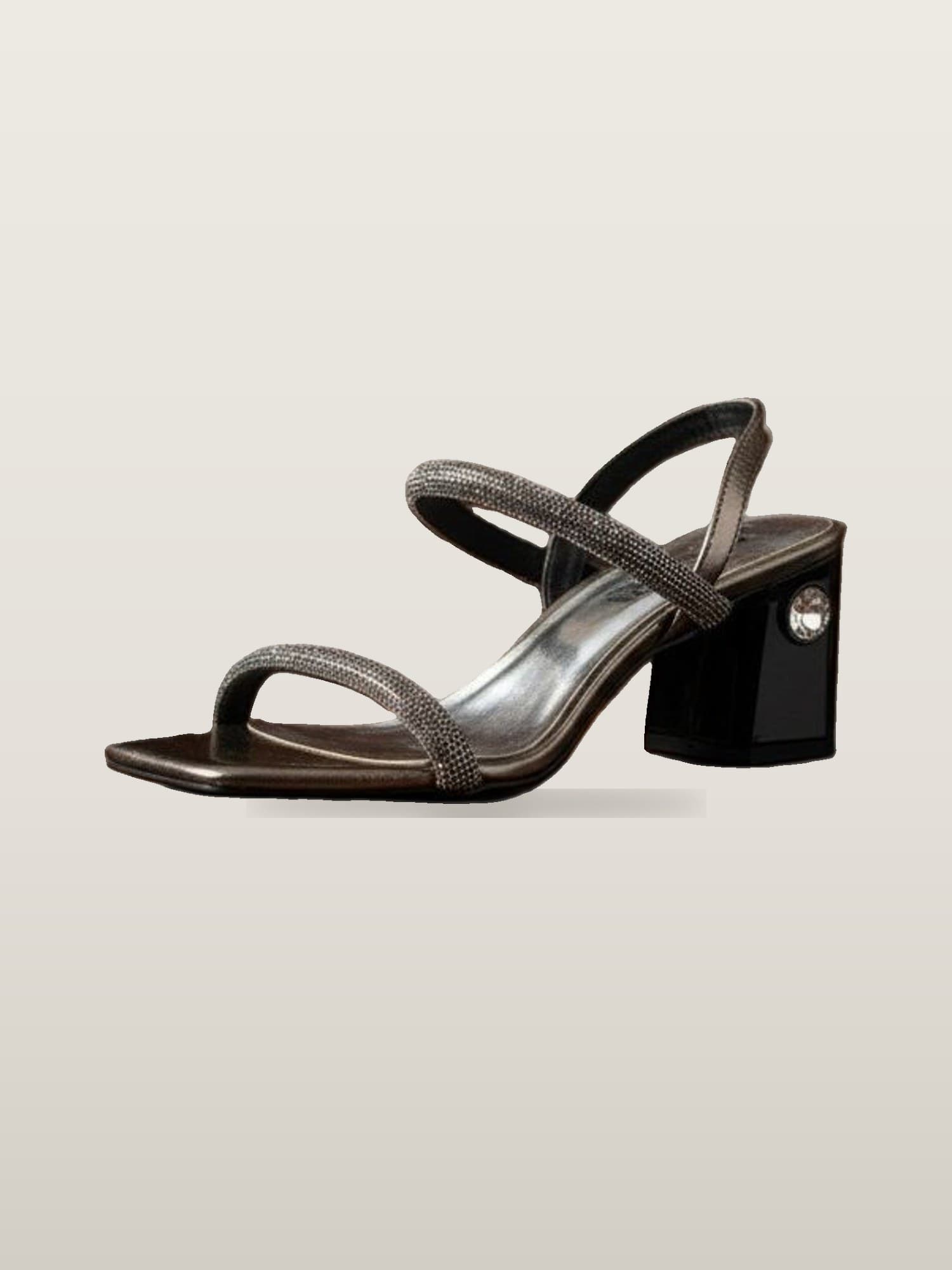 Black Strappy Block Sandal