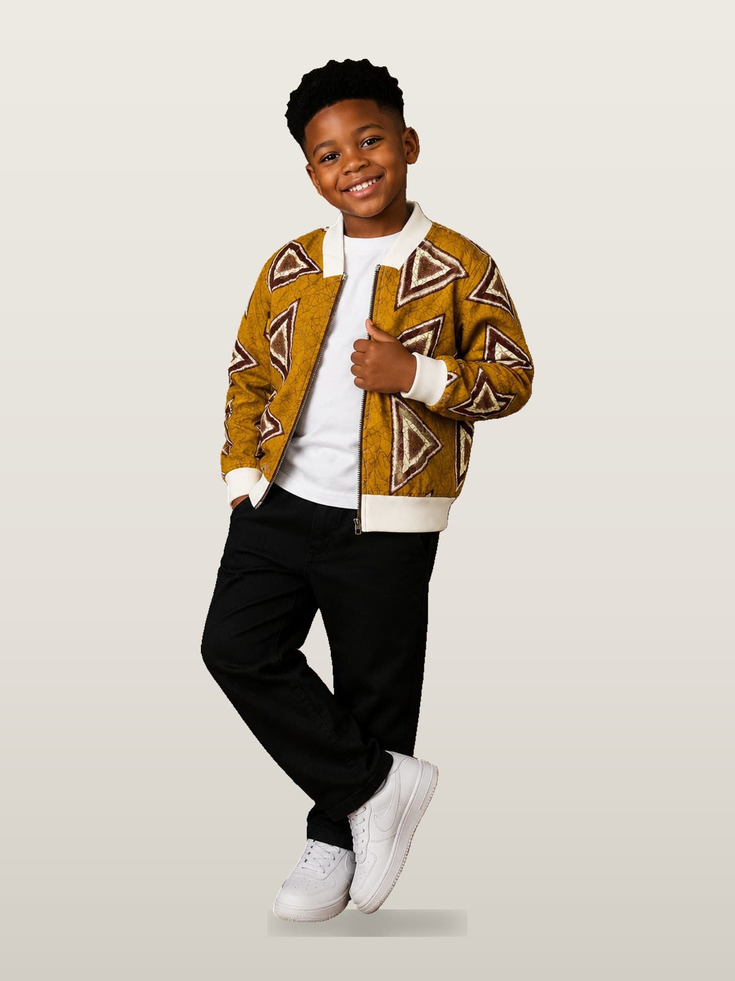 Boys’ Mud-Cloth Print Jacket Set