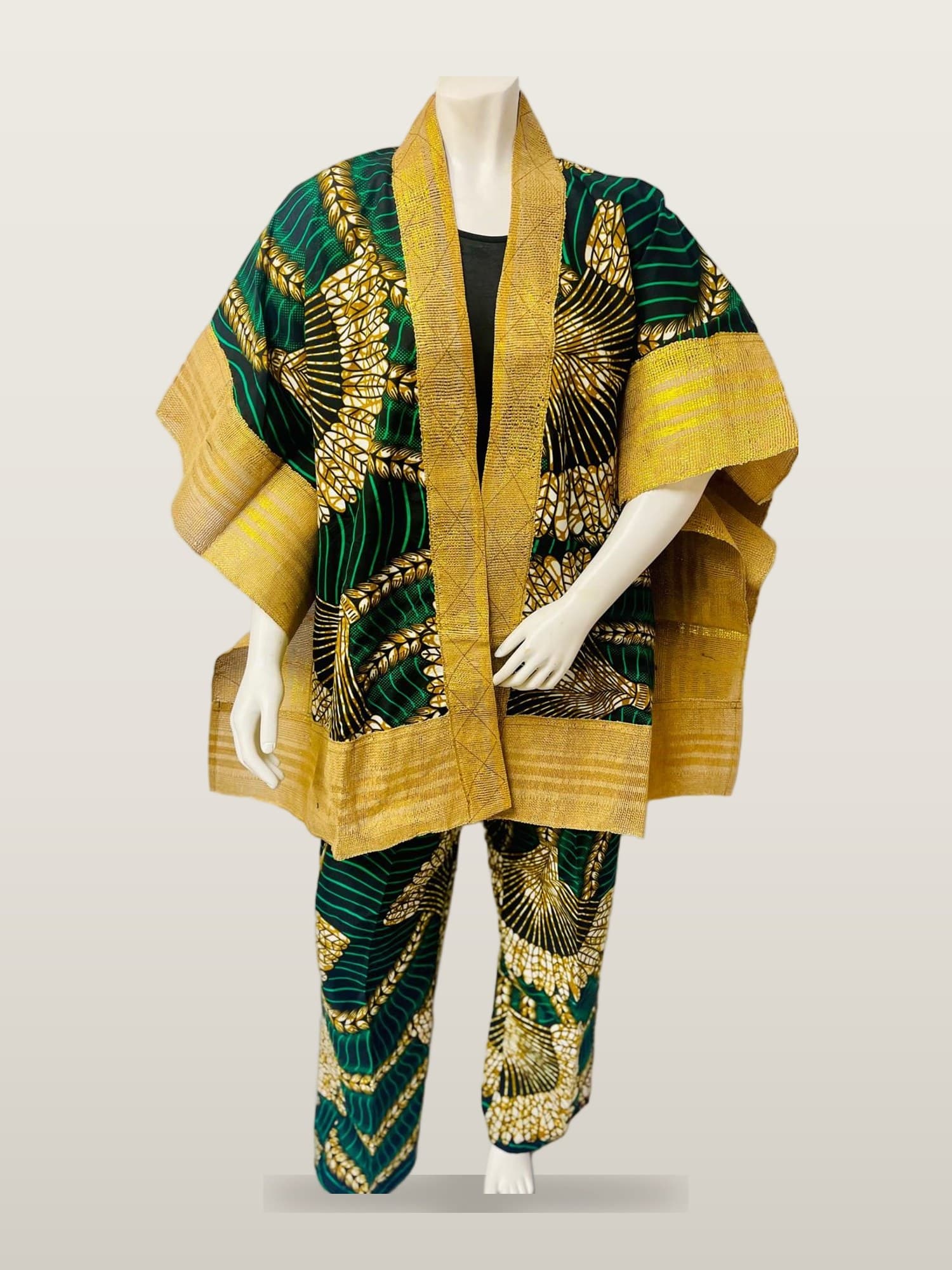 Emerald & Gold Kimono Set