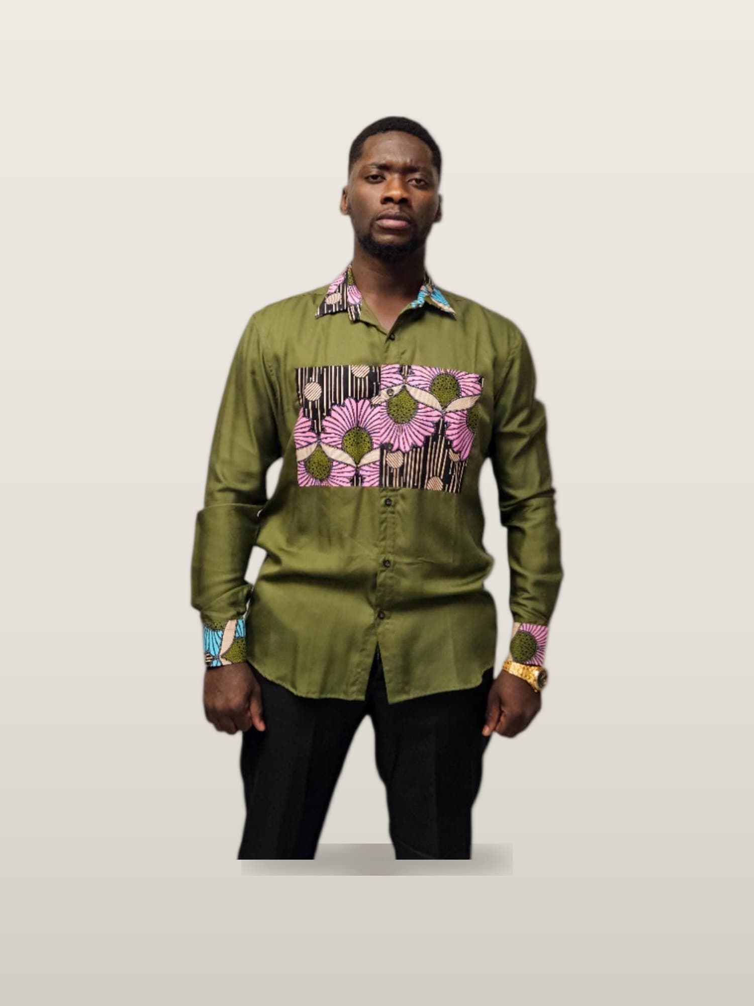 Men's Ankara Panel Shirt