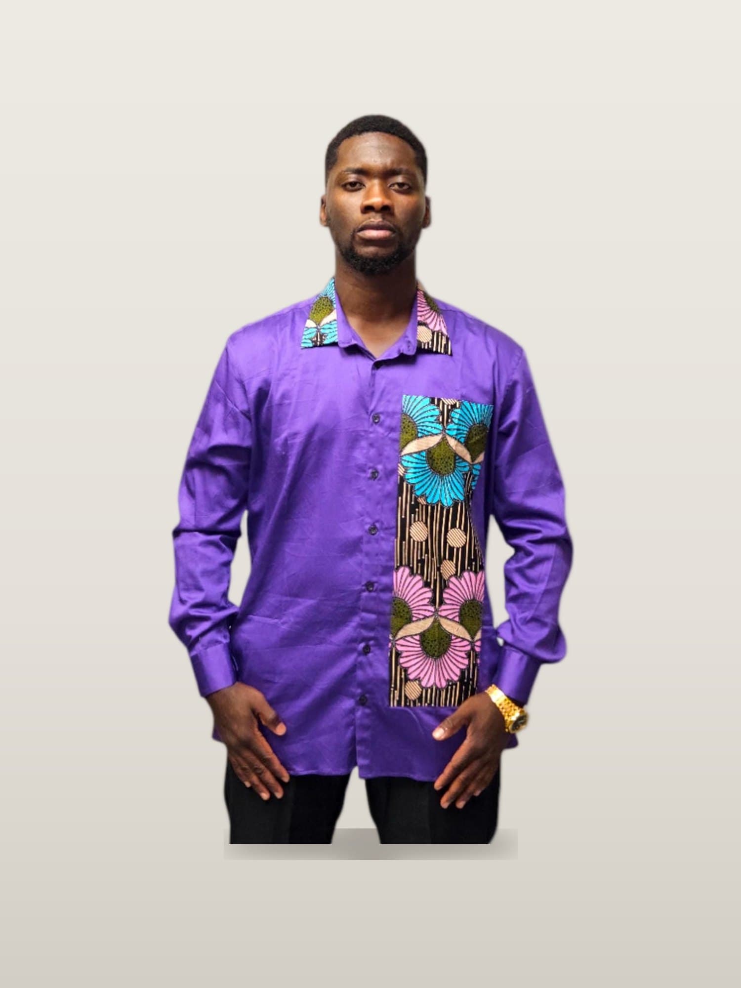 Men's Ankara Panel Shirt
