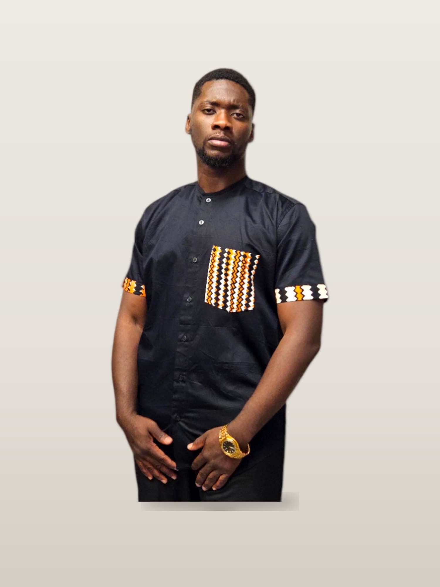 Men's Ankara Trim Shirt