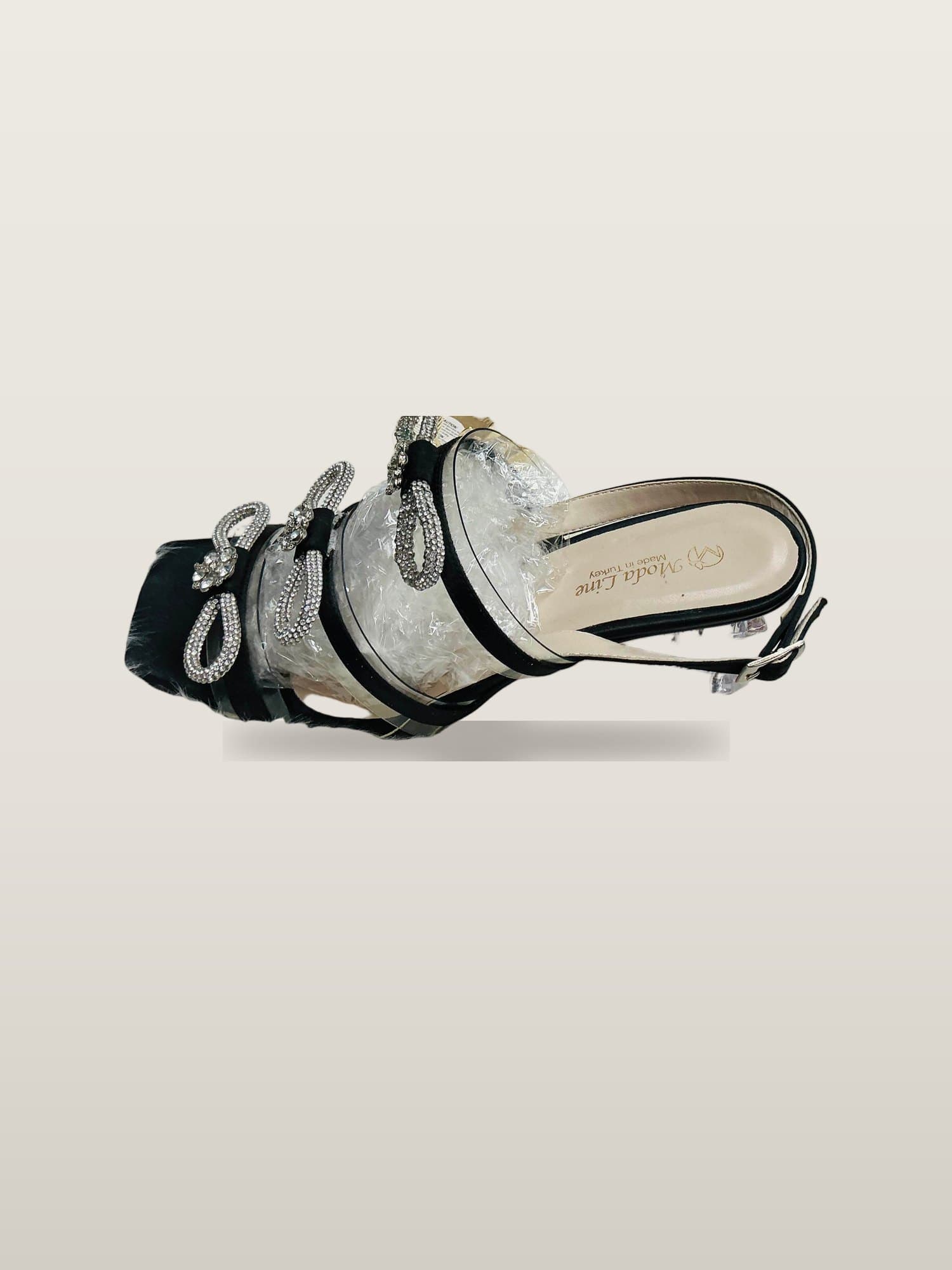 Midnight Bow Crystal Slingback