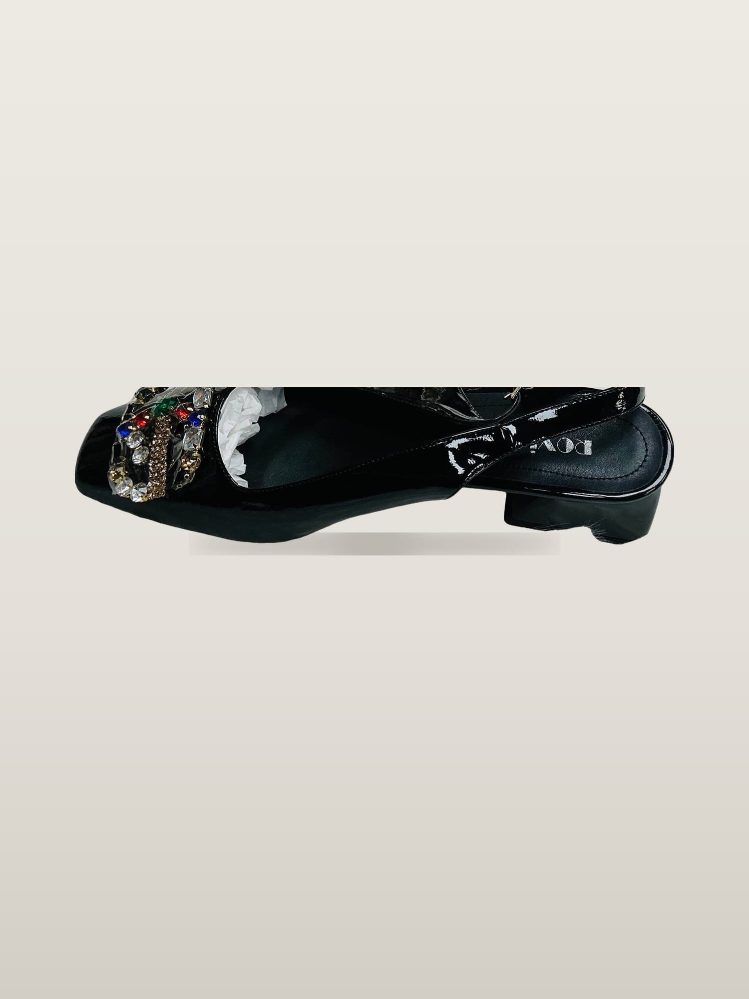 Black Jewel Buckle Slingback