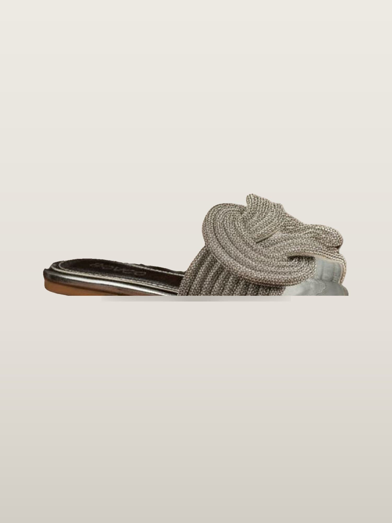Silver Textured Mule