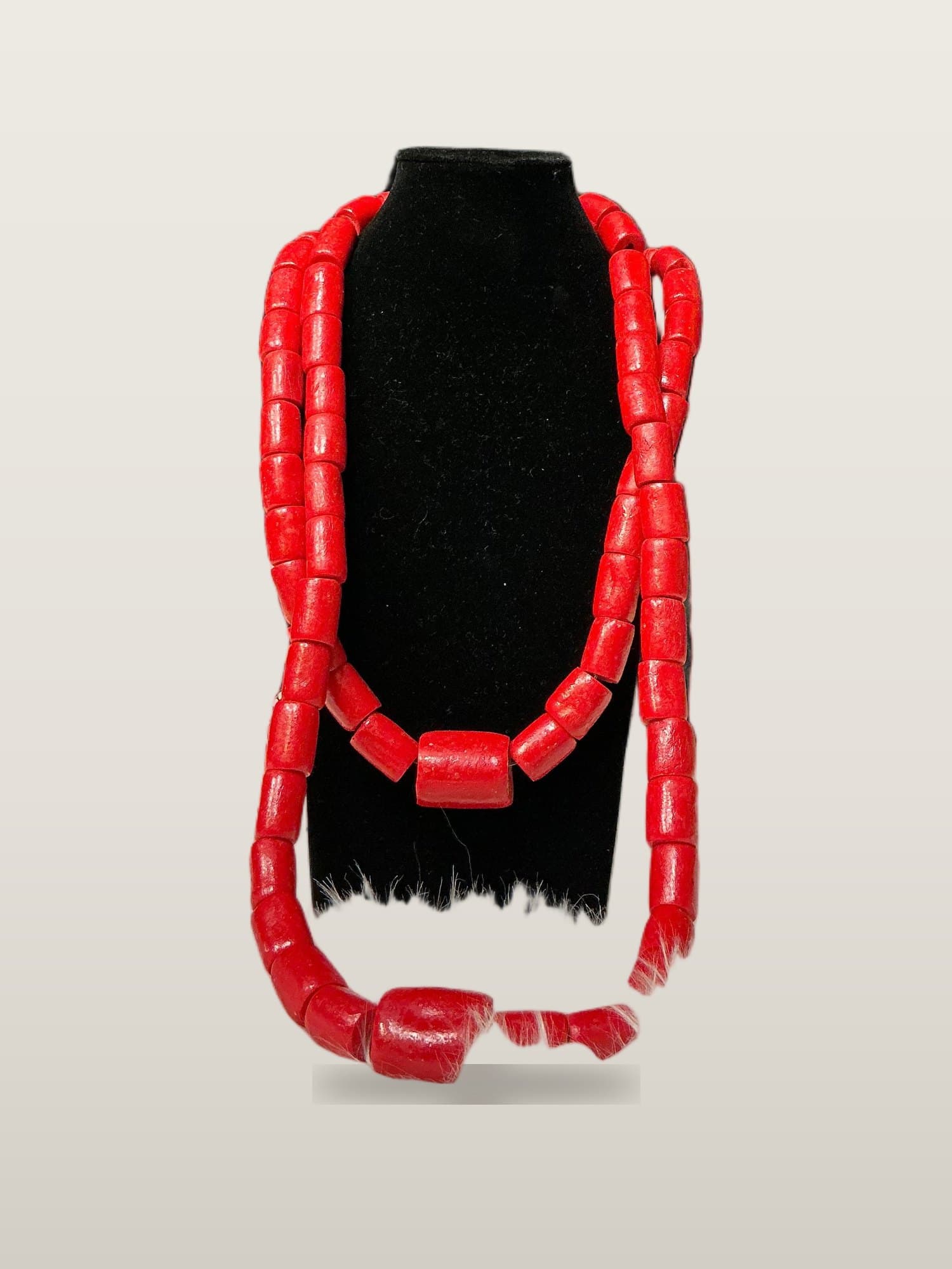 Handcrafted African Igbo Traditional Red Bead Set with Necklace and Bangles