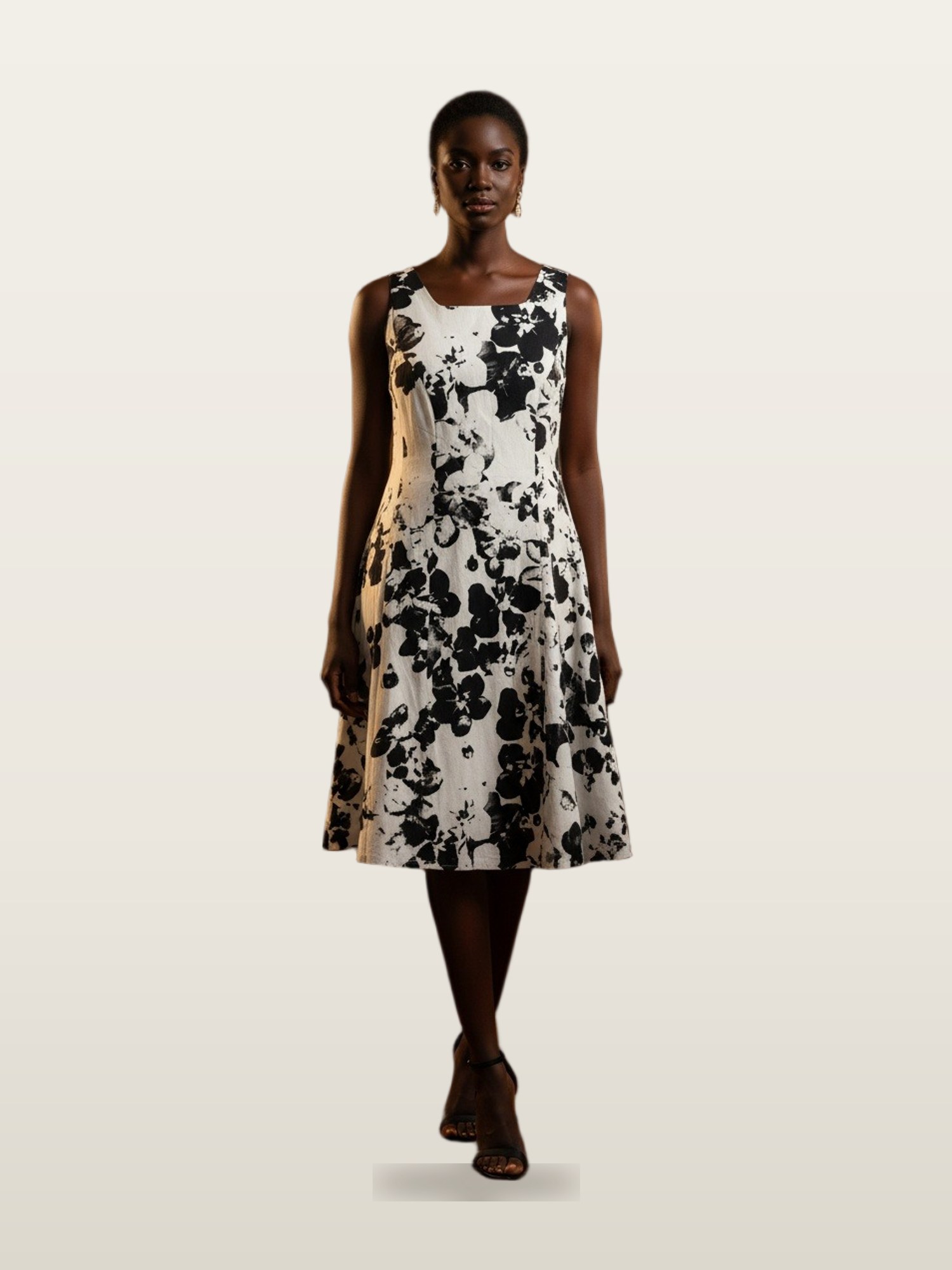 Black and White Floral Dress