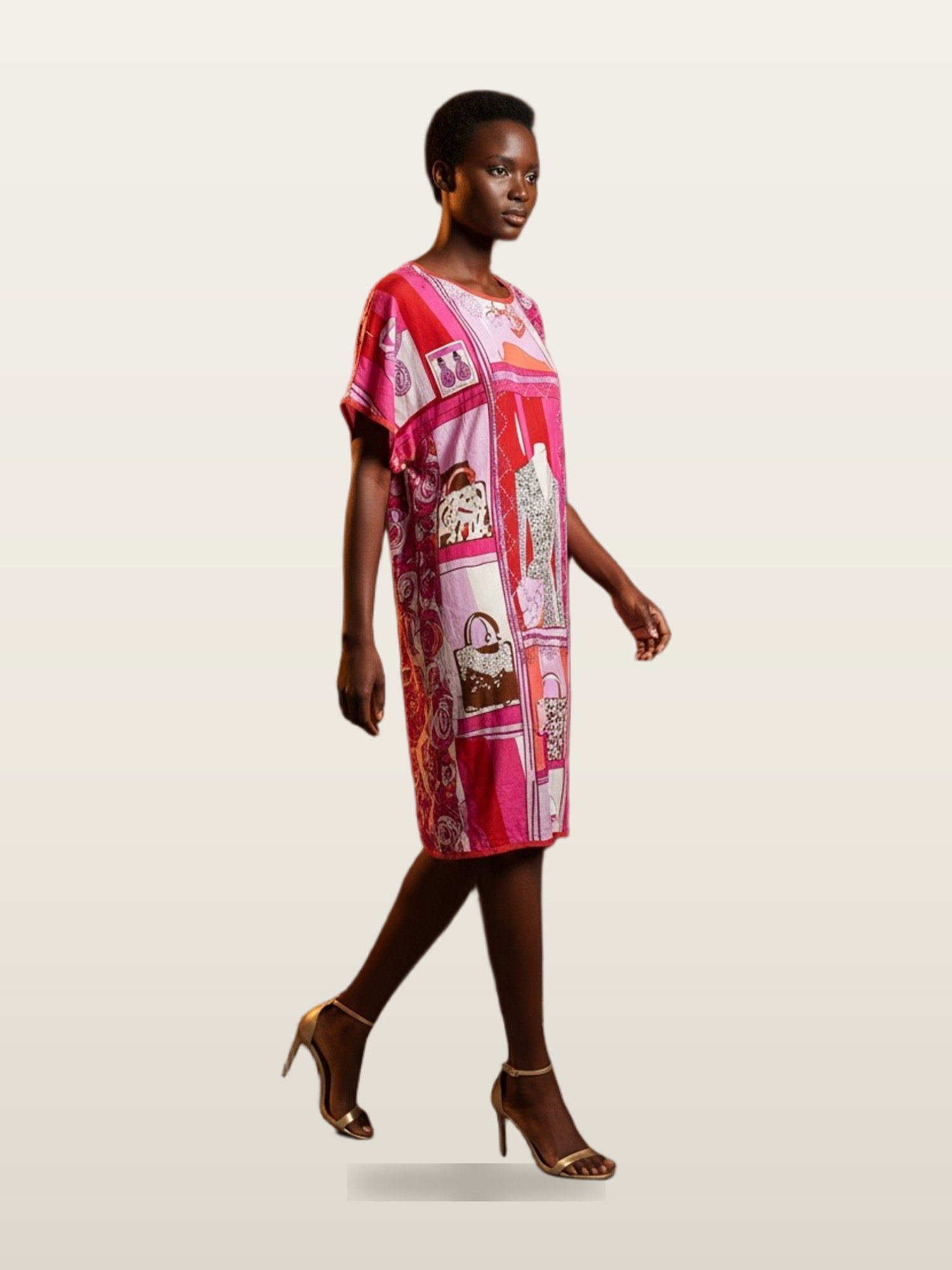 Pink Print Dress