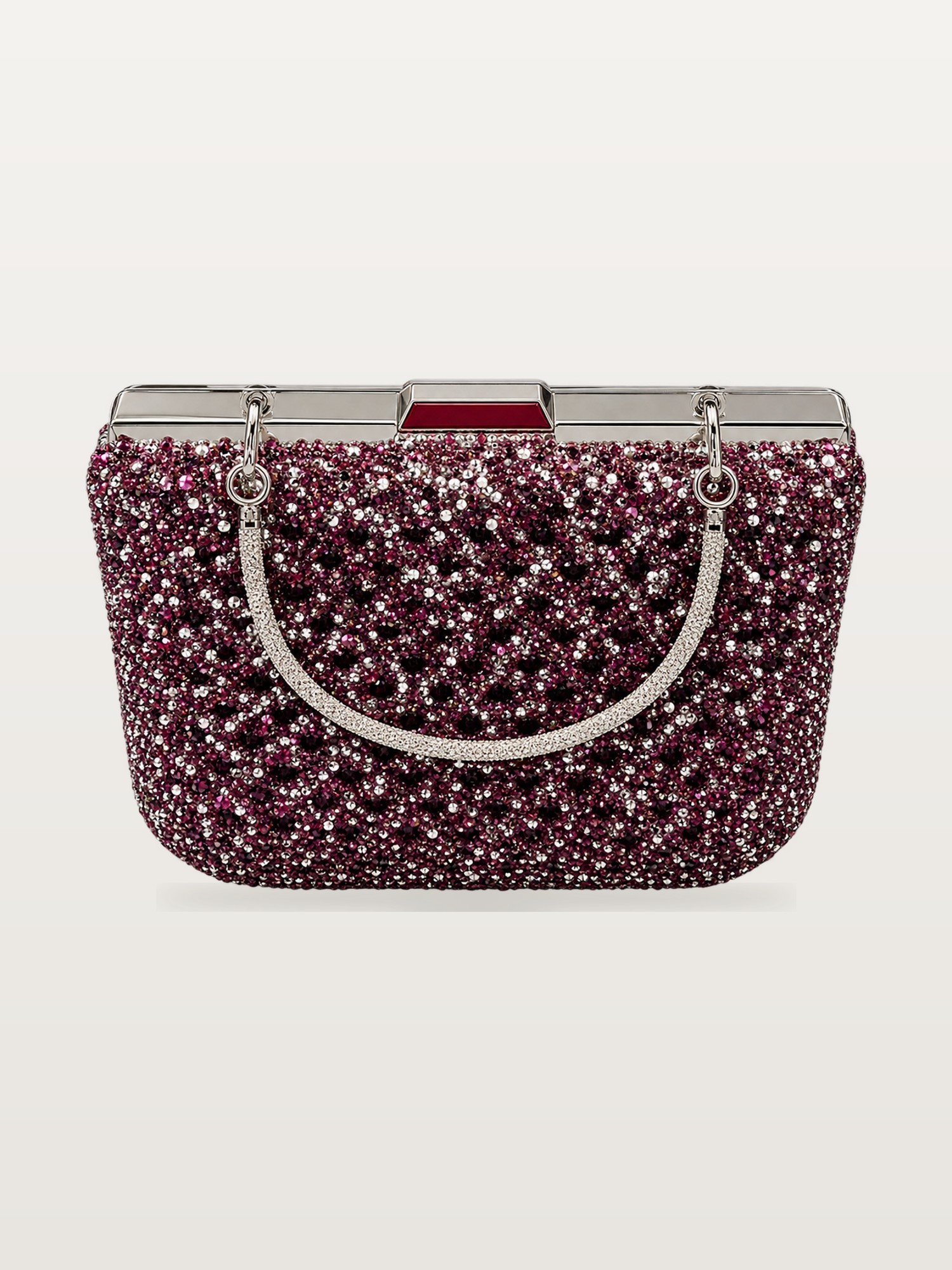Pochette perlée prune