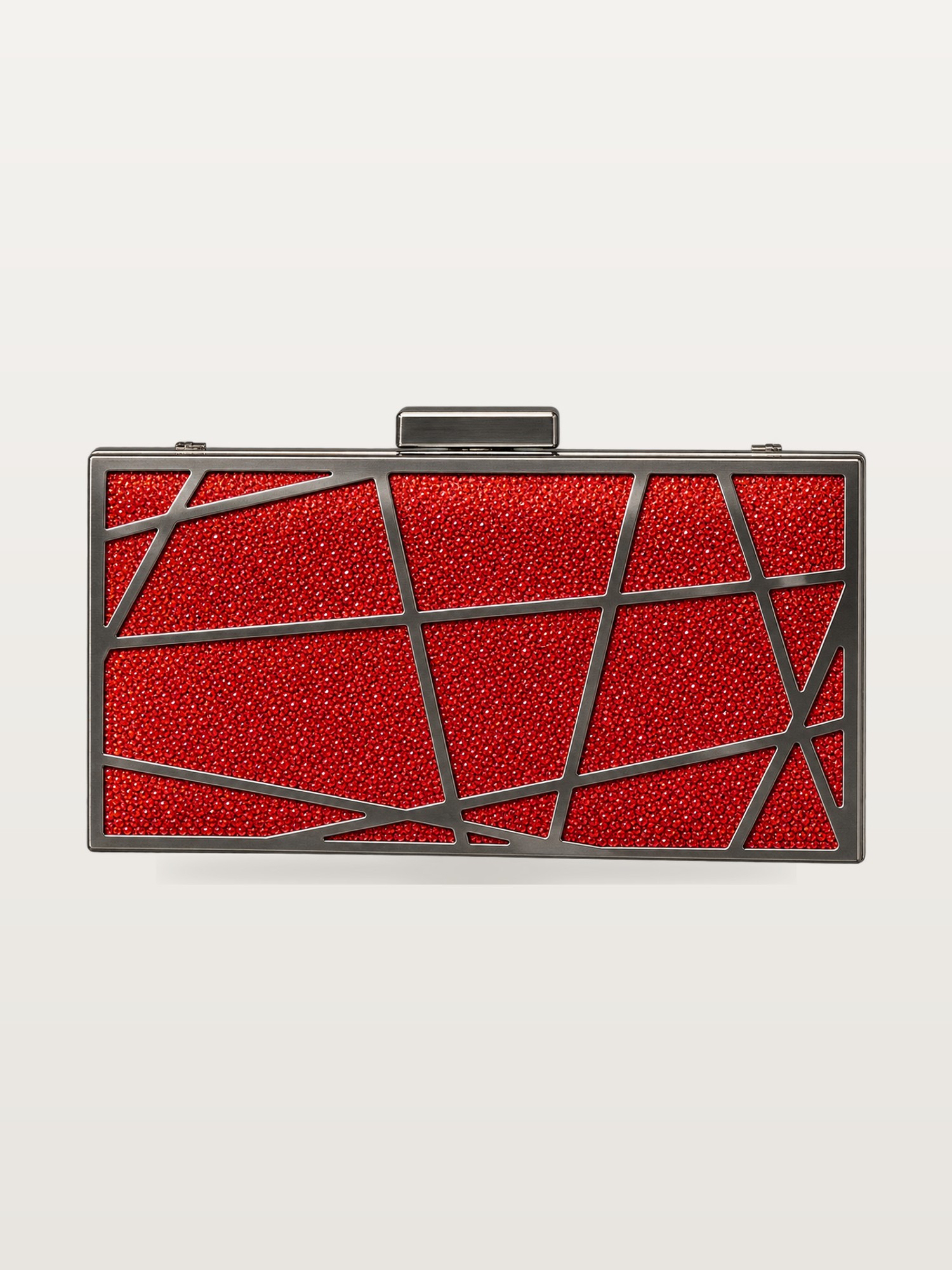 Red Crystal Grid Clutch