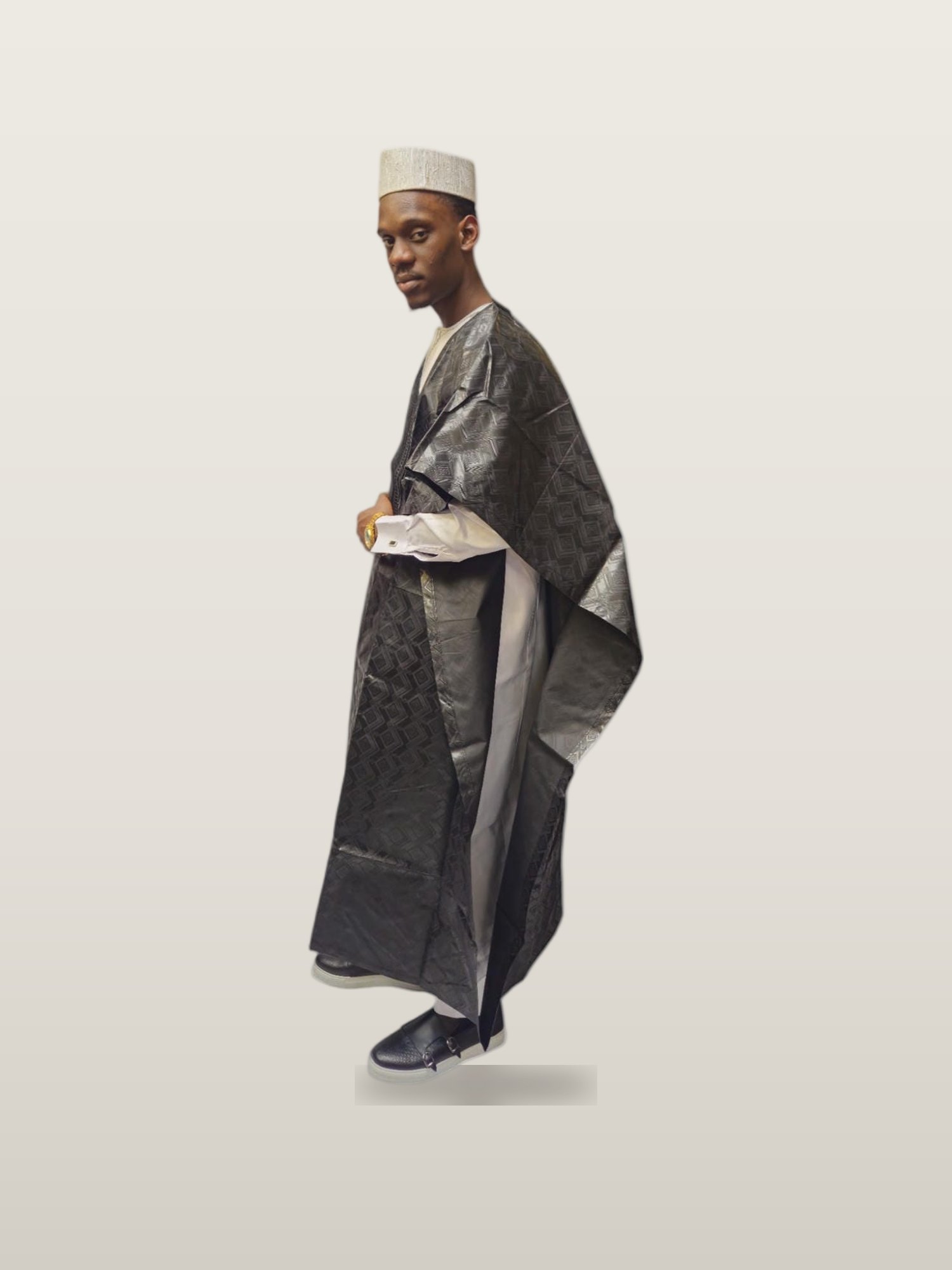 Charcoal Patterned Agbada