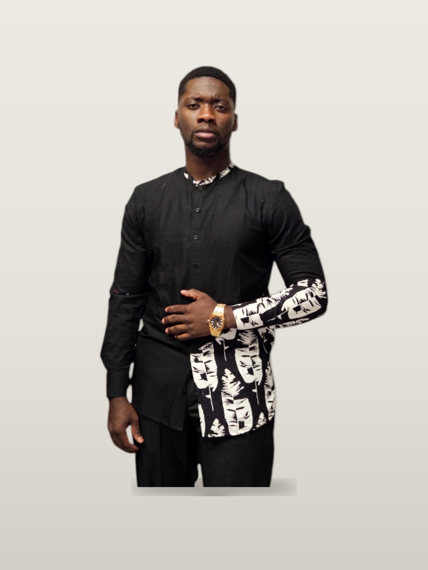 Men's Ankara Panel Shirt