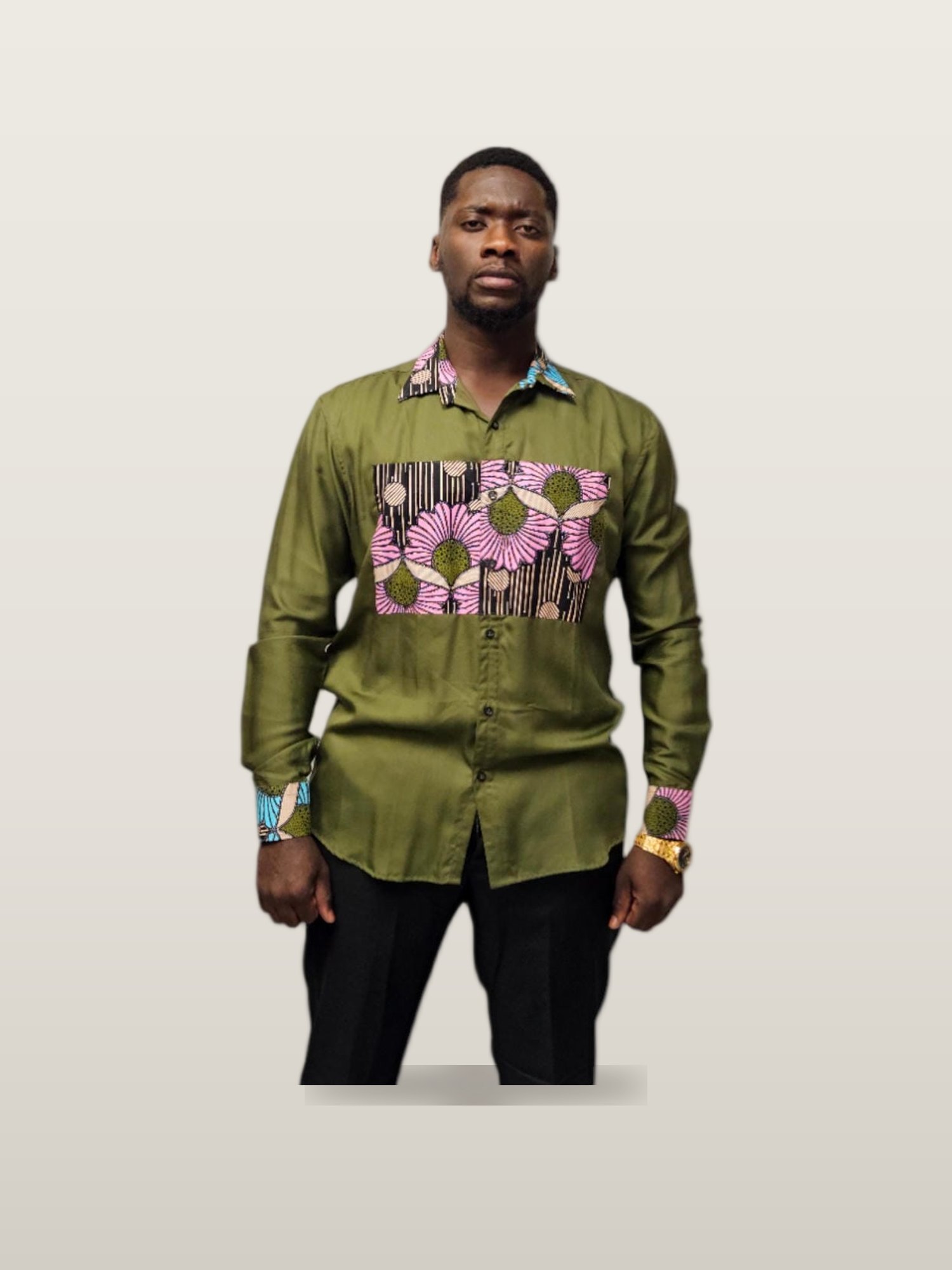 Men's Ankara Panel Shirt