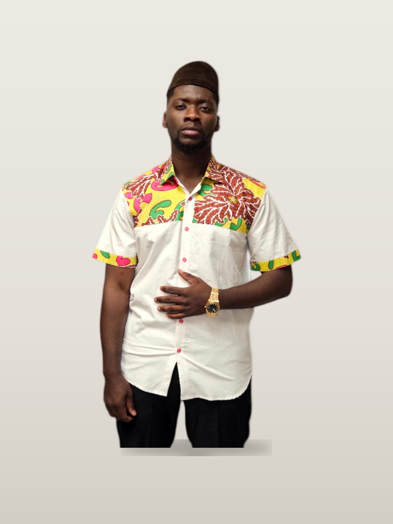 Men's Ankara Trim Shirt