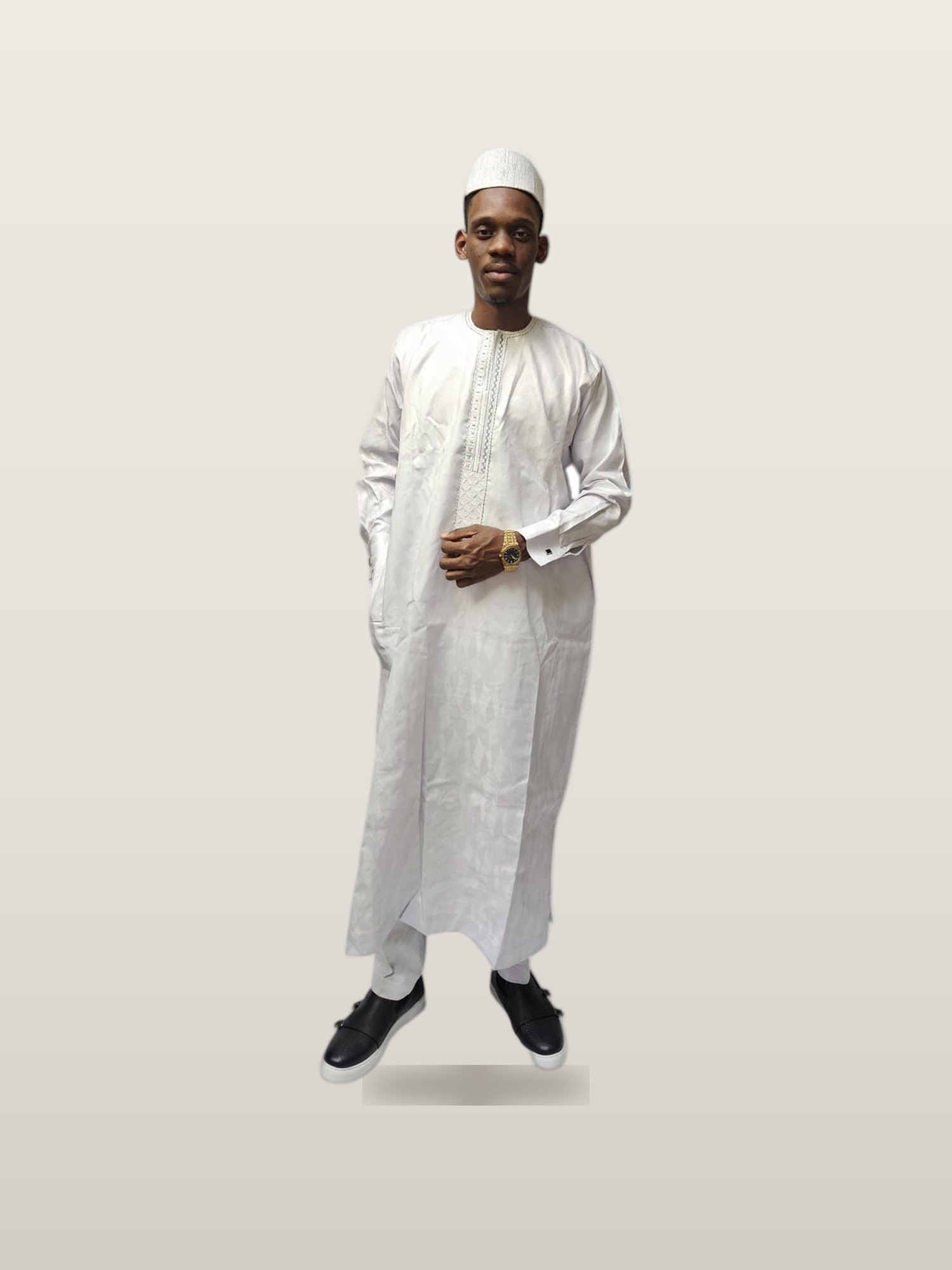 White Embroidered Kaftan