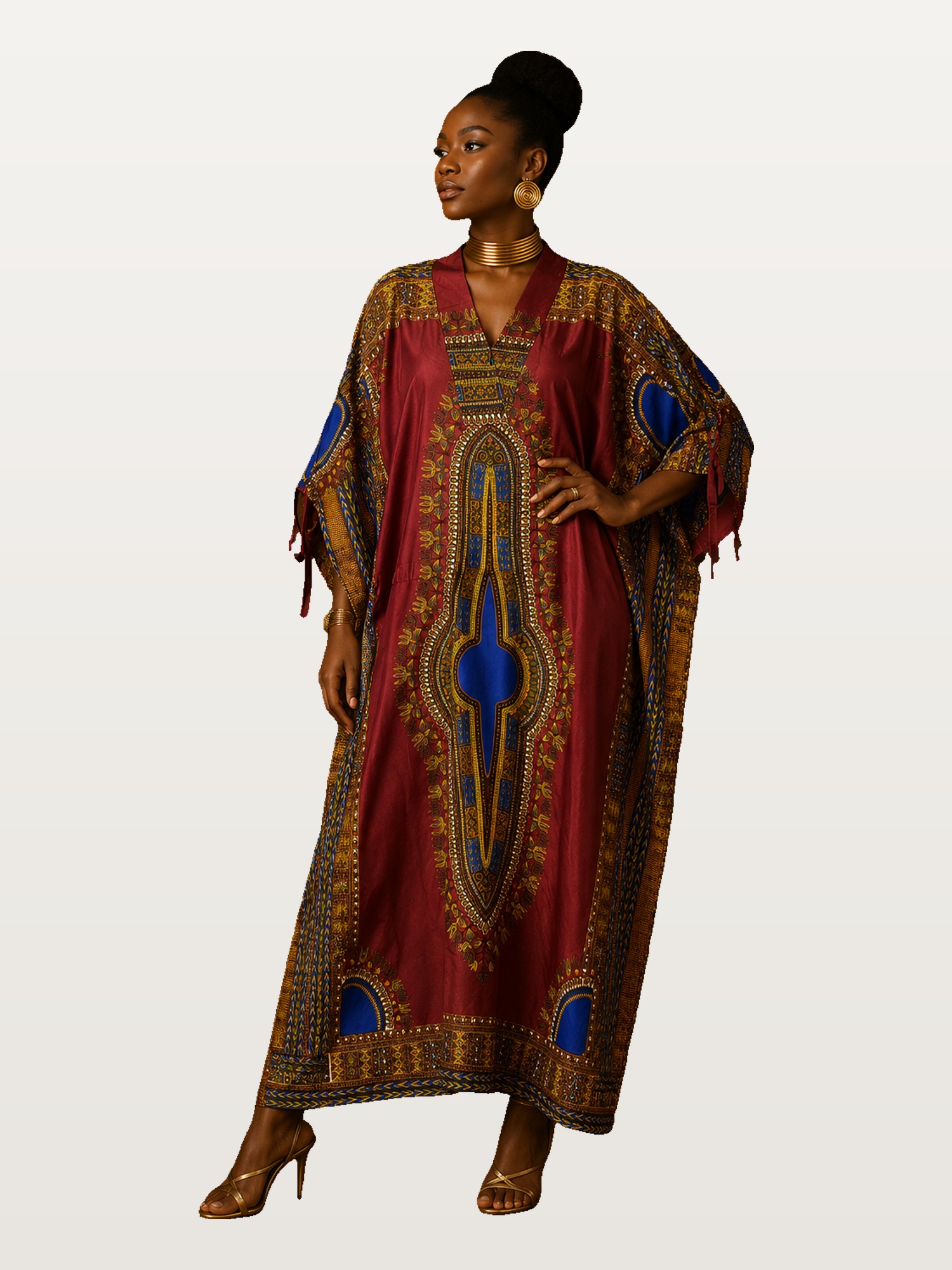 Rust Dashiki Kaftan Gown