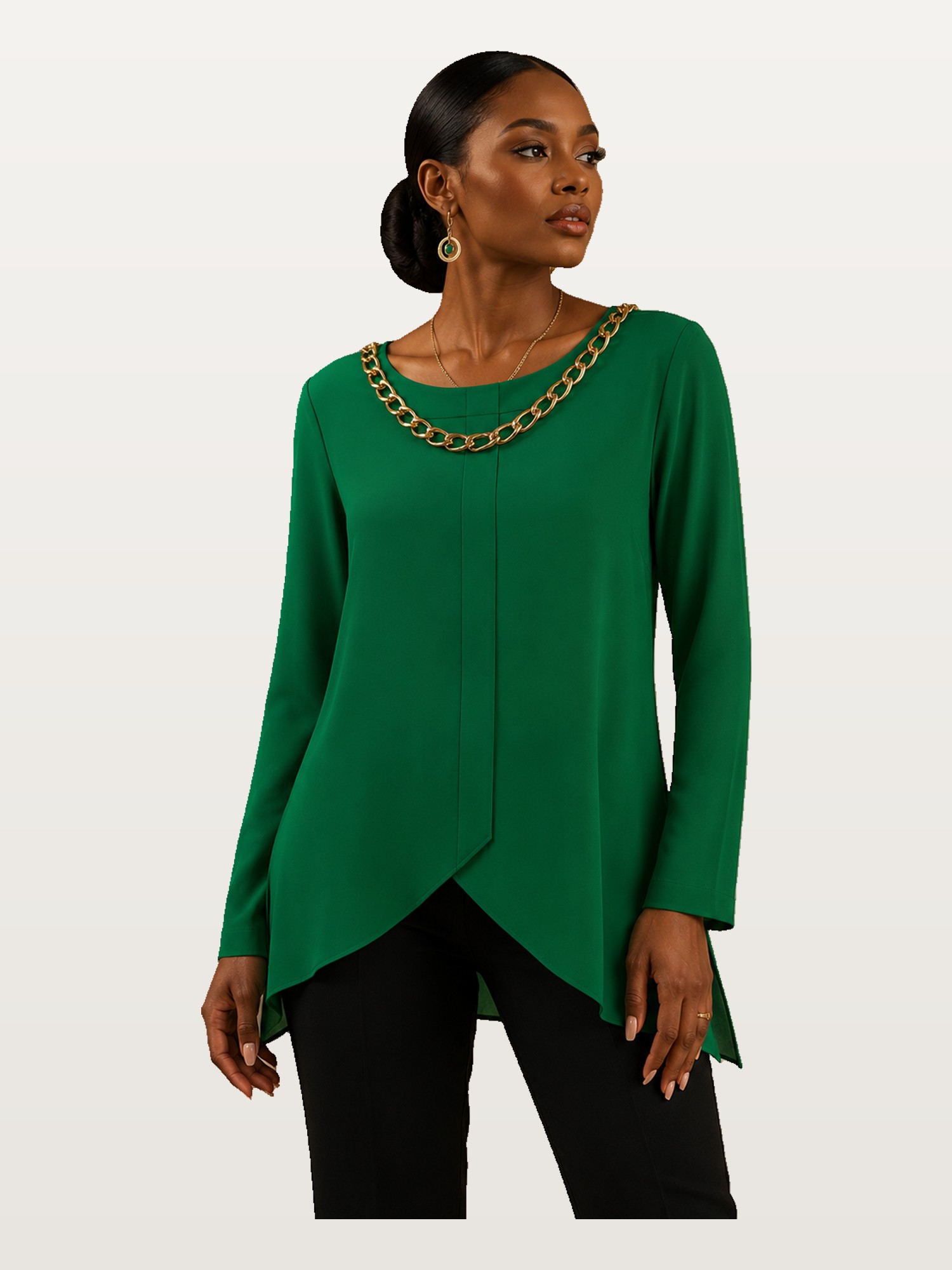 Emerald Asymmetric Blouse