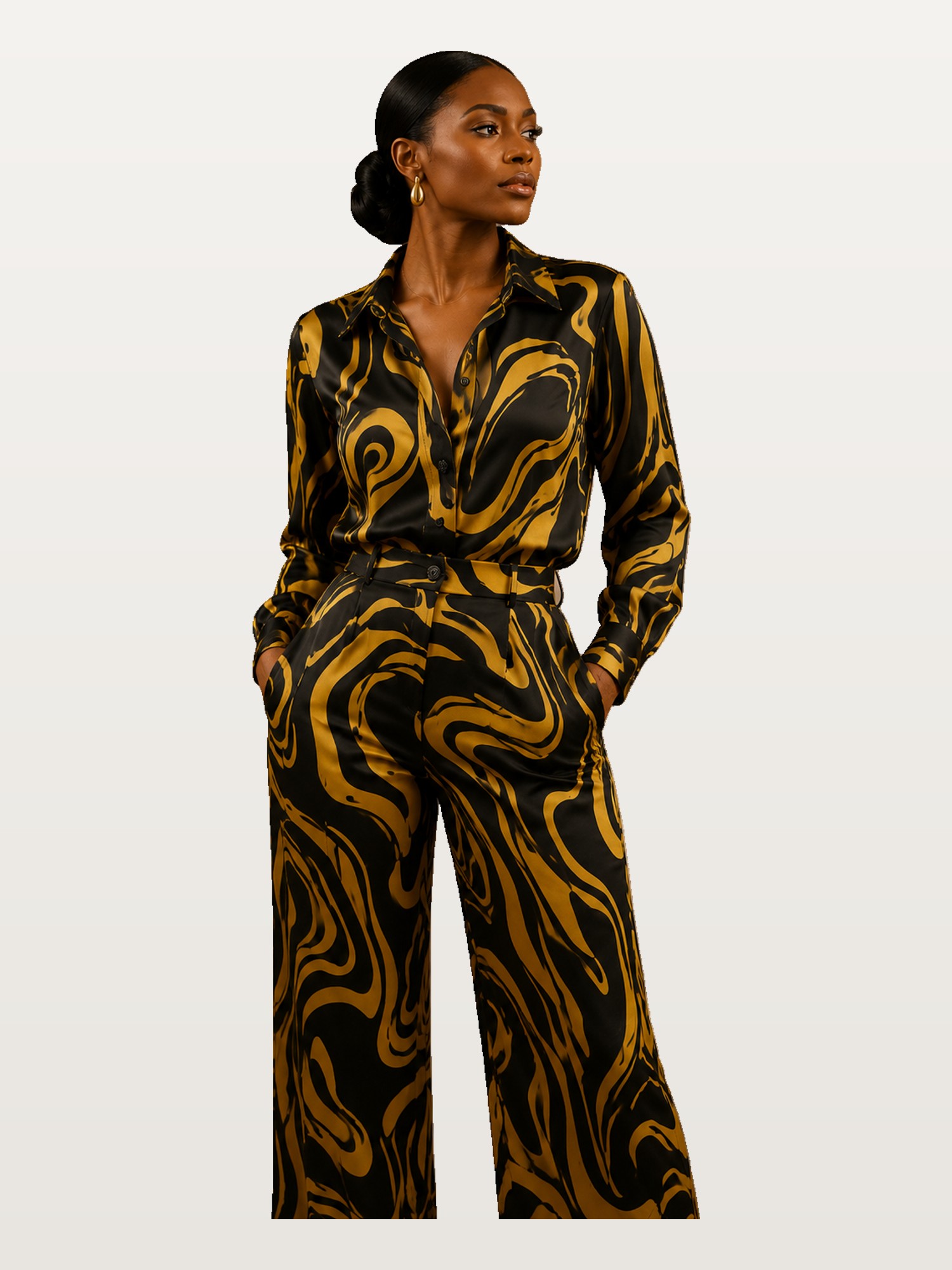 Black & Gold Marble Jumpsuit