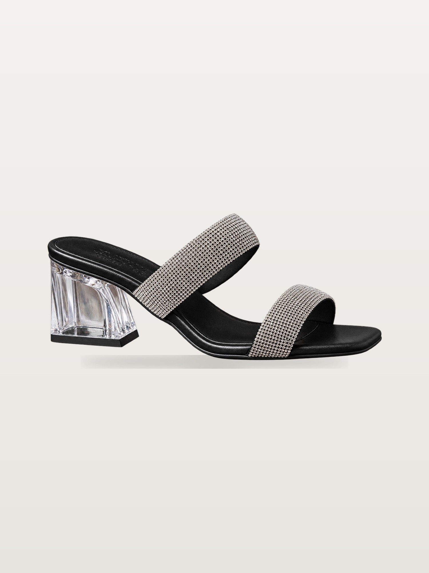 Silver Block-Heel Mule