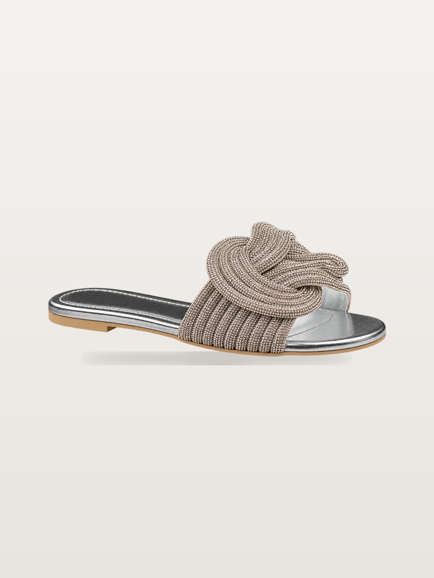 Silver Textured Mule