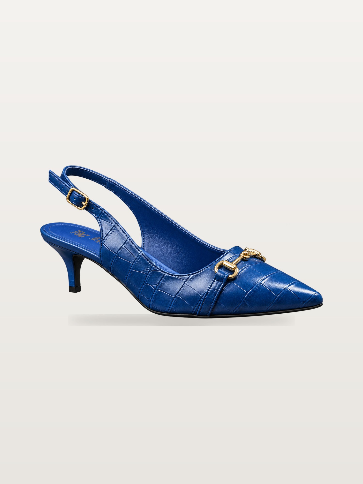 Blue Croc Slingback Heel